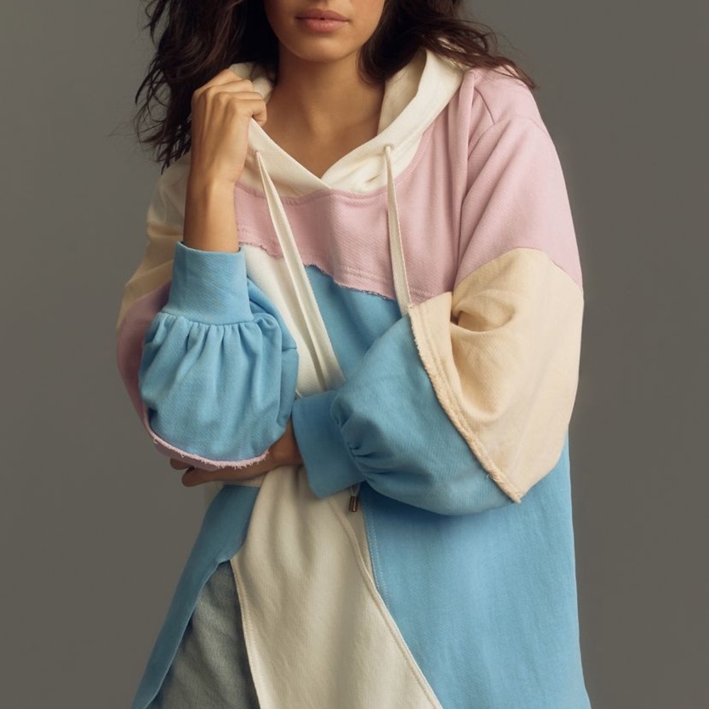 Anthropologie Pilcro Patchwork Hooded Sweatshirt